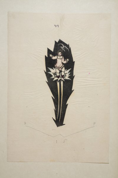 تصميم ، لوحة 6 ، كتاب 6 ، رسم توضيحي من "Wiener Werkstatte Mode 191415" ، حانة. إدوارد كوسماك ، فيينا ، 1914-1915 (لينوكوت ملون باليد) بواسطة البخيل بيكي